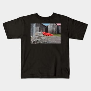 Lobster pots and floats behind the sheds Kids T-Shirt